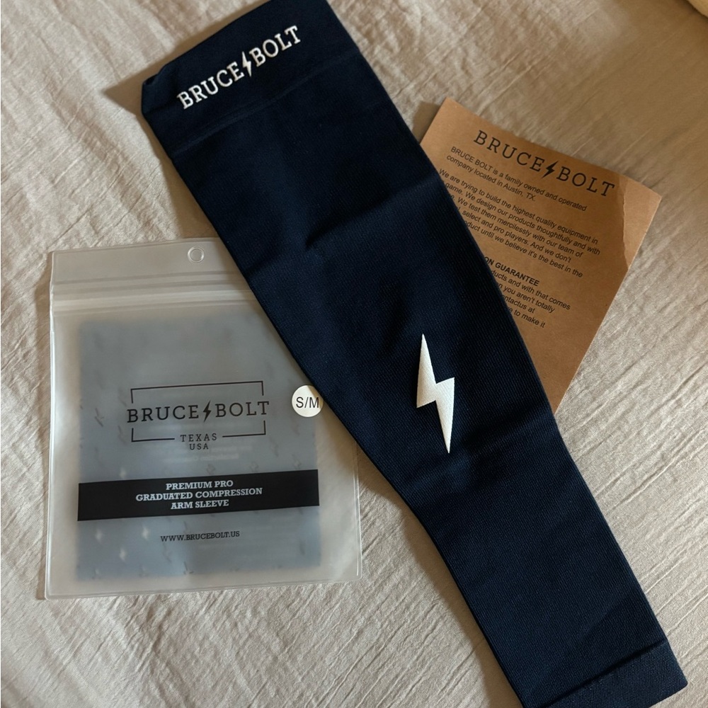Bruce Bolt Baseball Navy Compression Arm Sleeve - Navy